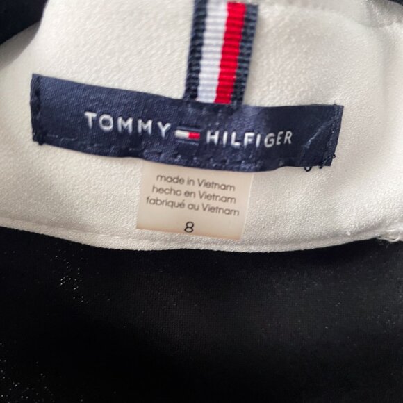 Tommy Hilfiger Sleeveless Dress Black & White, Full Zipper Front Sheath - Sz 8 - Picture 3 of 3